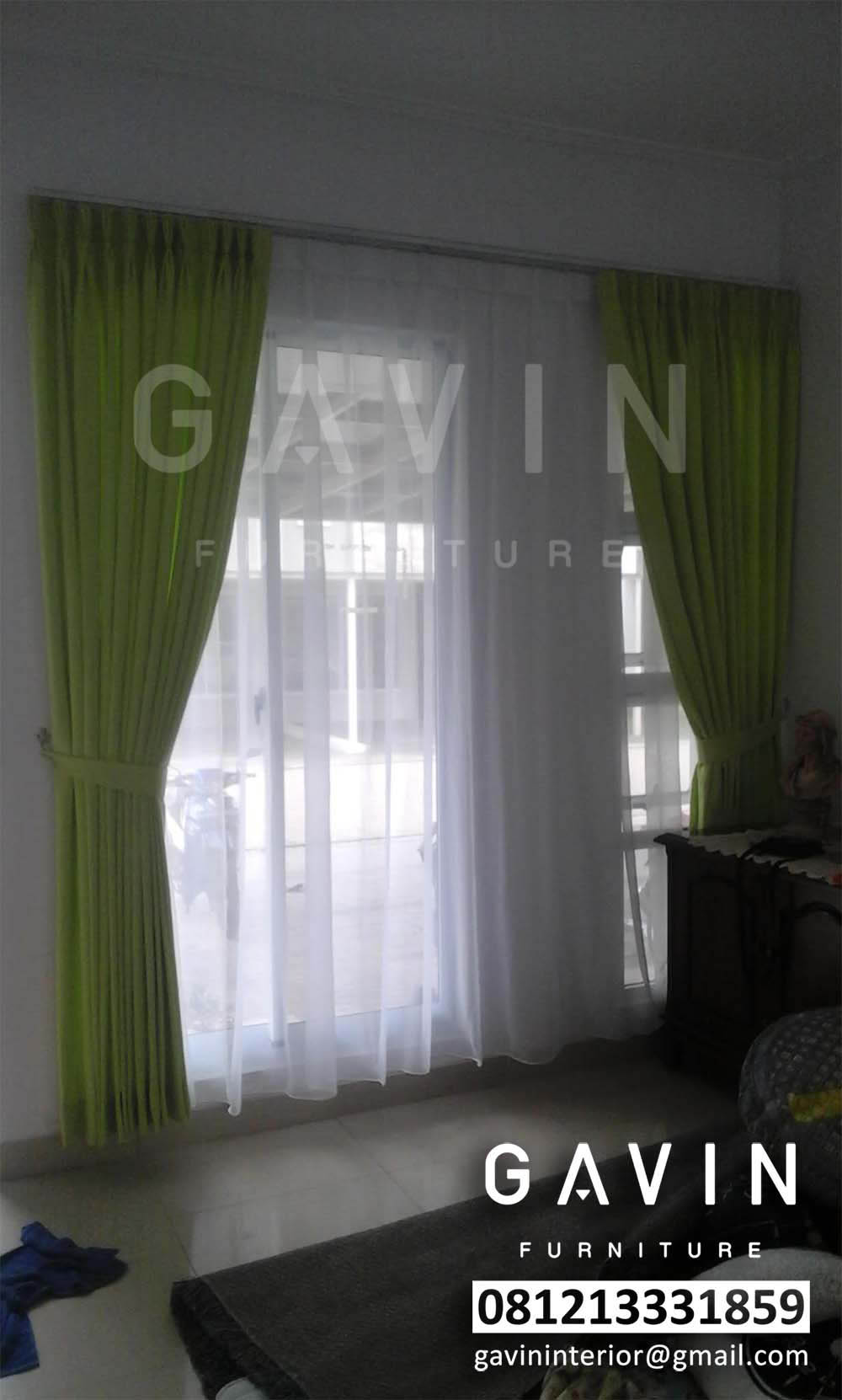 Model Gorden Minimalis Warna Hijau Gorden Tangerang